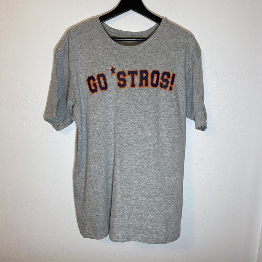 Houston Astros T-shirt‎ Mens XL Gray "GO ASTROS!" Cotton Star